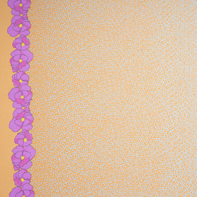 Blue & Orange Ombré Floral Printed Silk Georgette