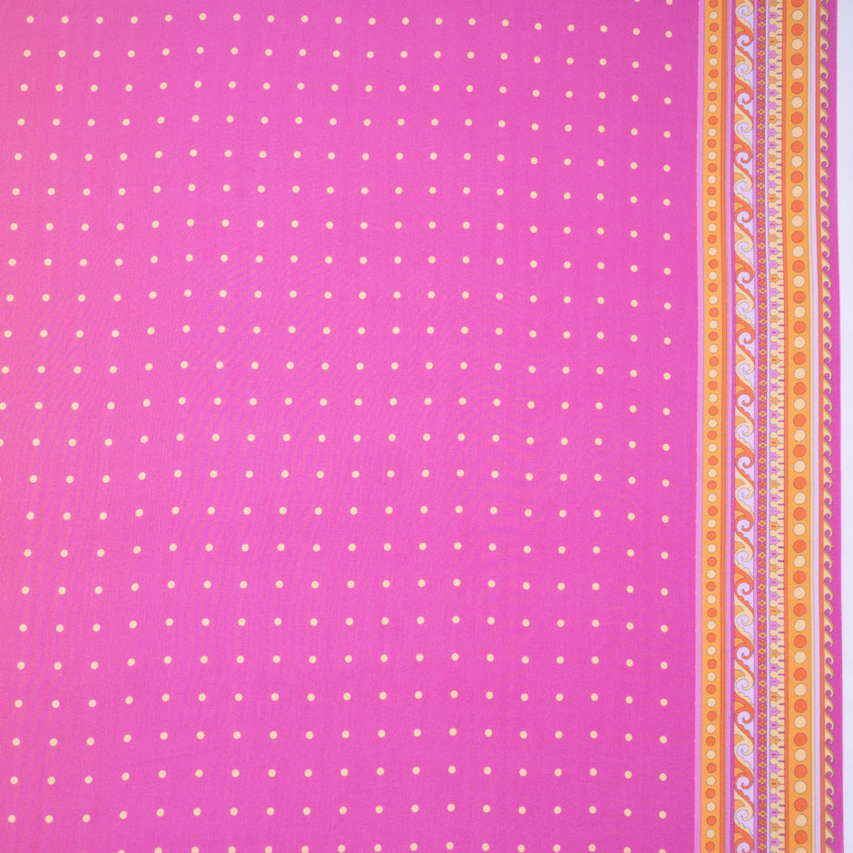 Pink, Orange, Yellow Spotted Ombré Silk Georgette