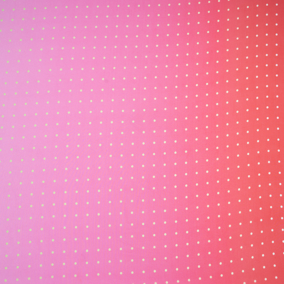 Green Spotted Pink Ombré Silk Georgette