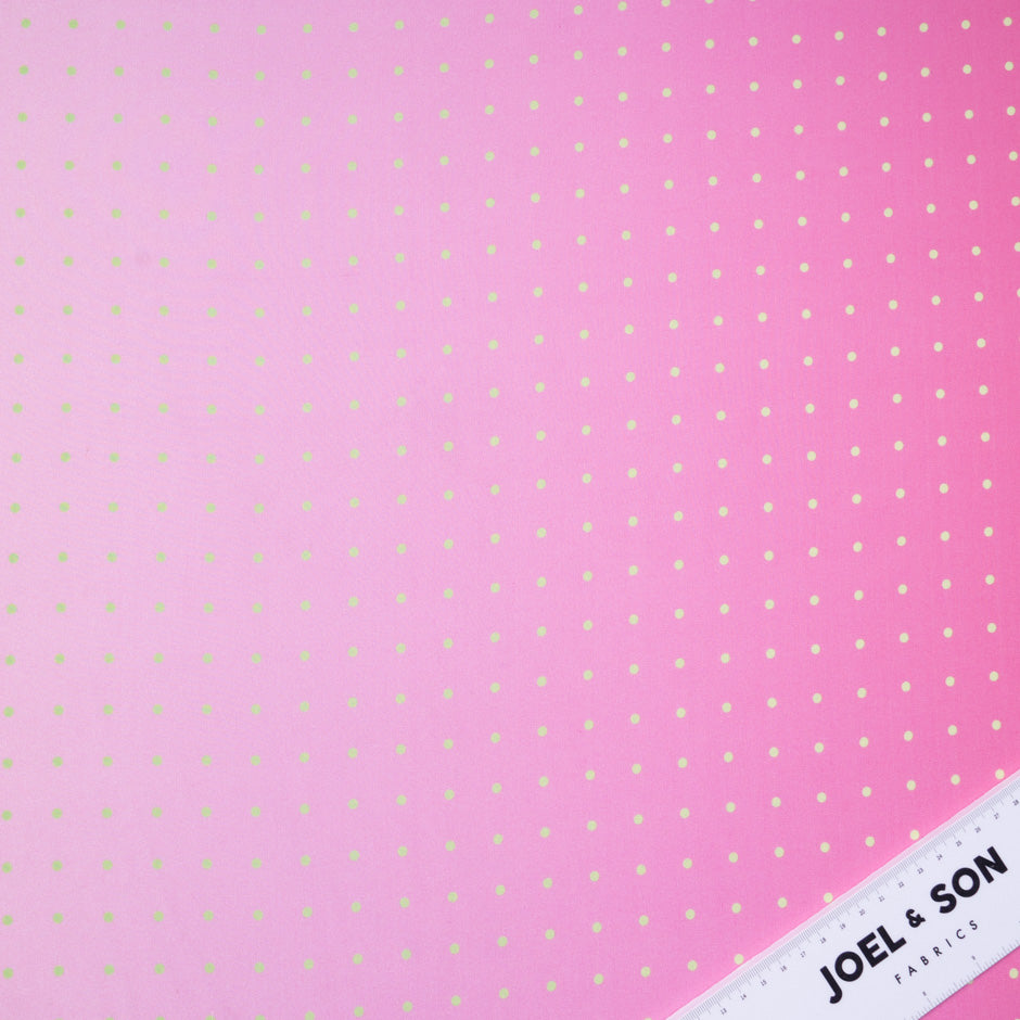 Green Spotted Pink Ombré Silk Georgette