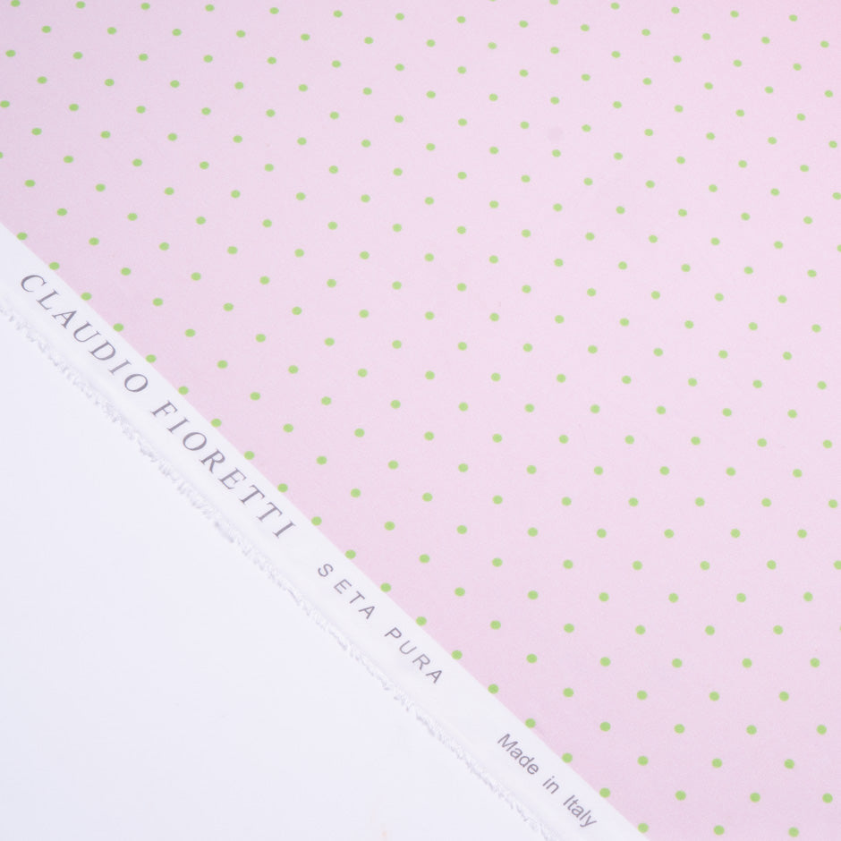 Green Spotted Pink Ombré Silk Georgette