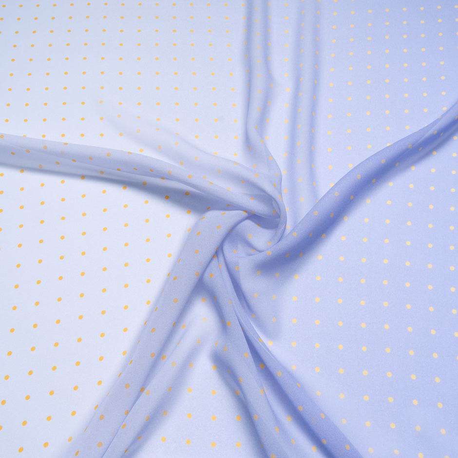 Yellow Spotted Lilac Ombré Silk Georgette