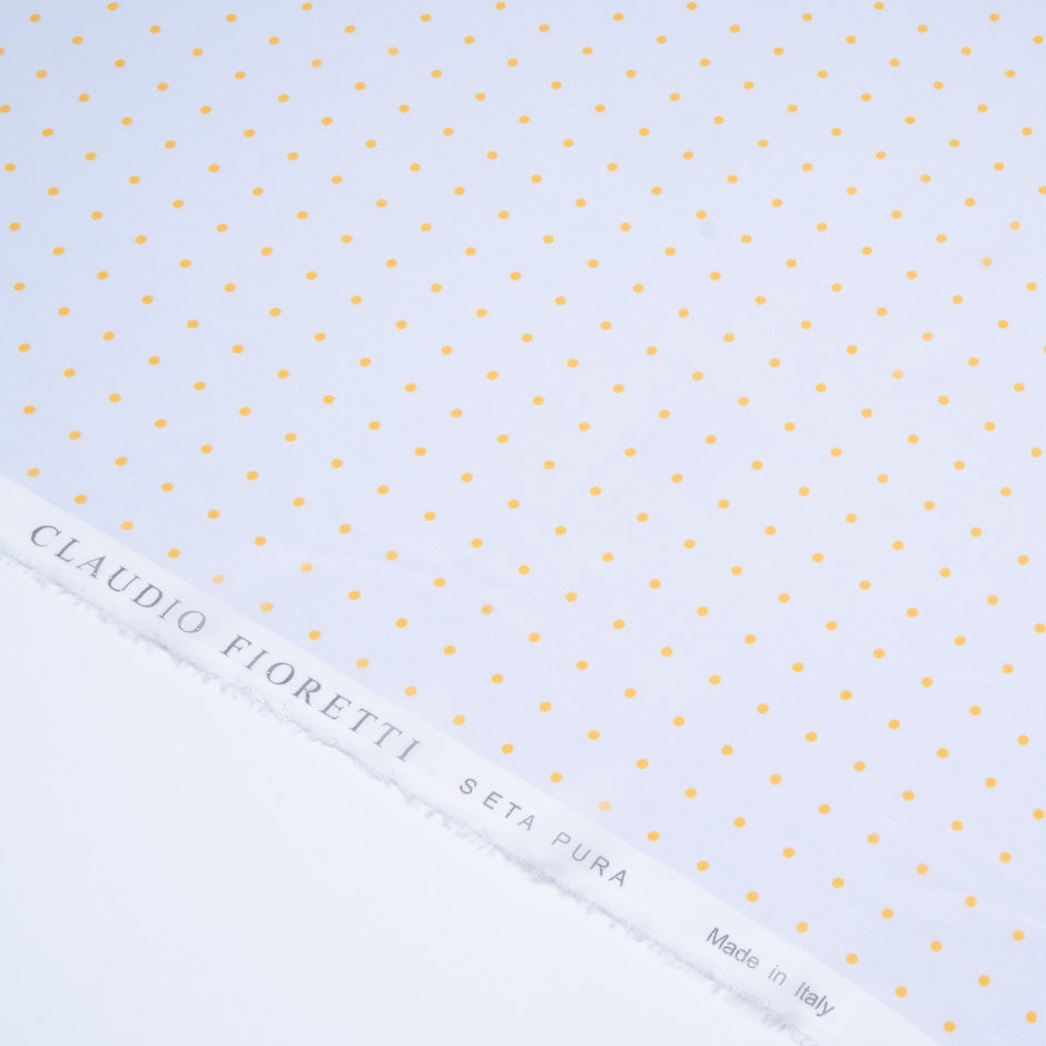 Yellow Spotted Lilac Ombré Silk Georgette