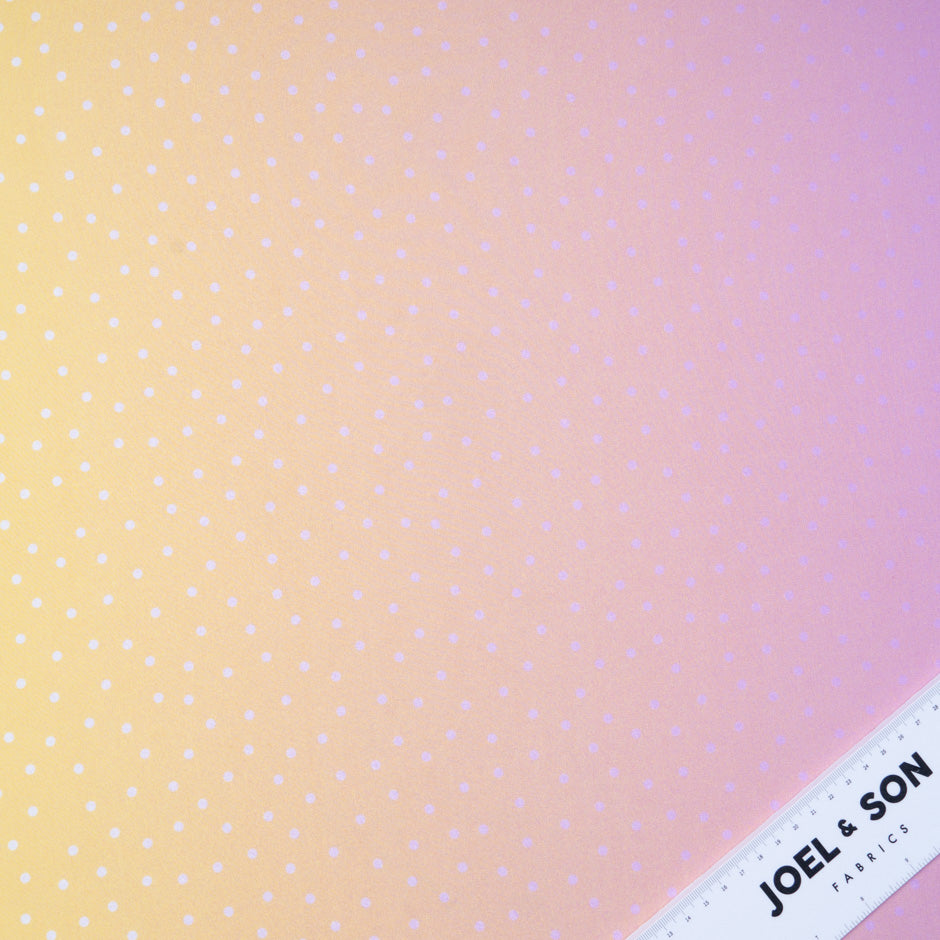 Spotted Pink & Yellow Ombré Silk Georgette