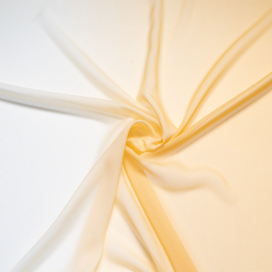 Spotted Cream & Yellow Ombré Silk Georgette