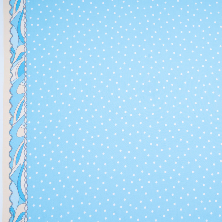 Spotted Vanilla & Blue Ombré Silk Georgette