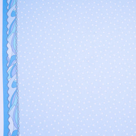 White Spotted Blue Ombré Silk Georgette