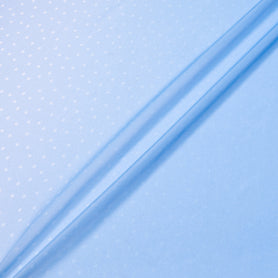 White Spotted Blue Ombré Silk Georgette