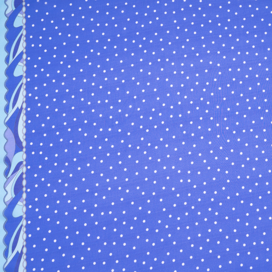White Spotted Royal Blue Ombré Silk Georgette