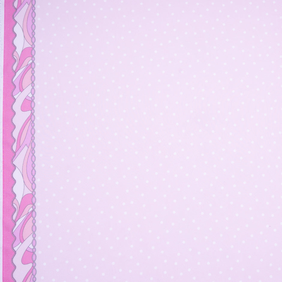 White Spotted Candy Pink Ombré Silk Georgette