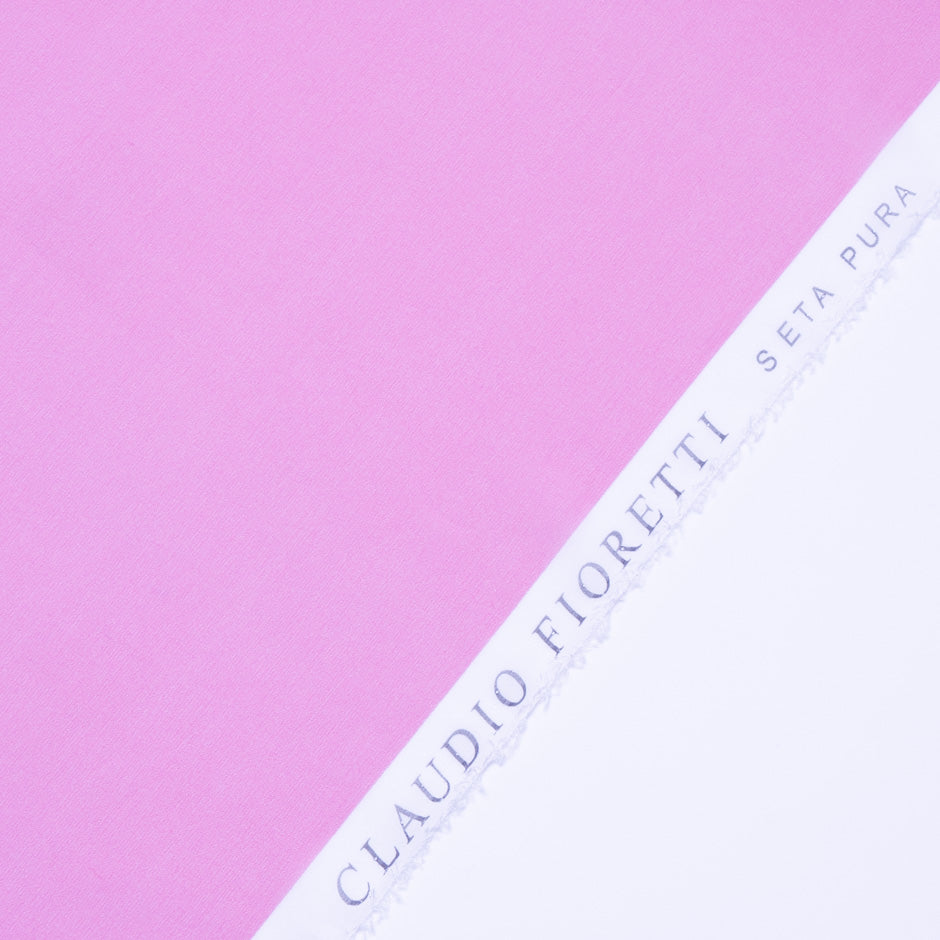 White Spotted Candy Pink Ombré Silk Georgette
