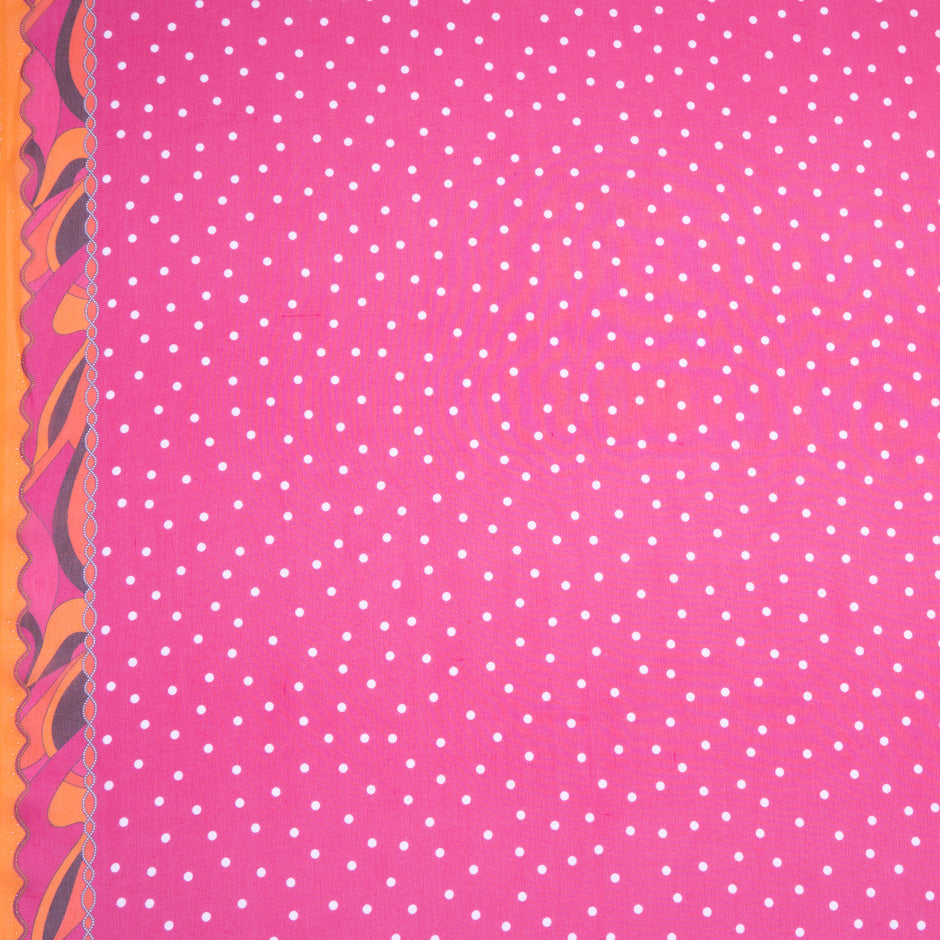 Spotted Pink & Orange Ombré Silk Georgette