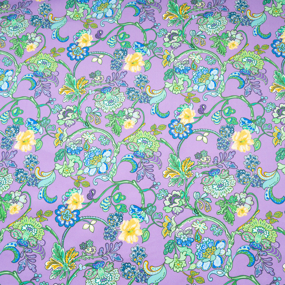 Multi Floral Printed Mauve Cotton