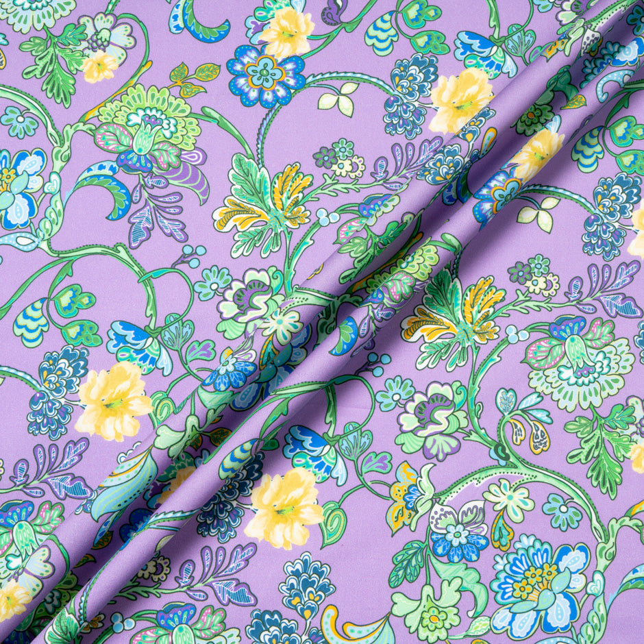 Multi Floral Printed Mauve Cotton