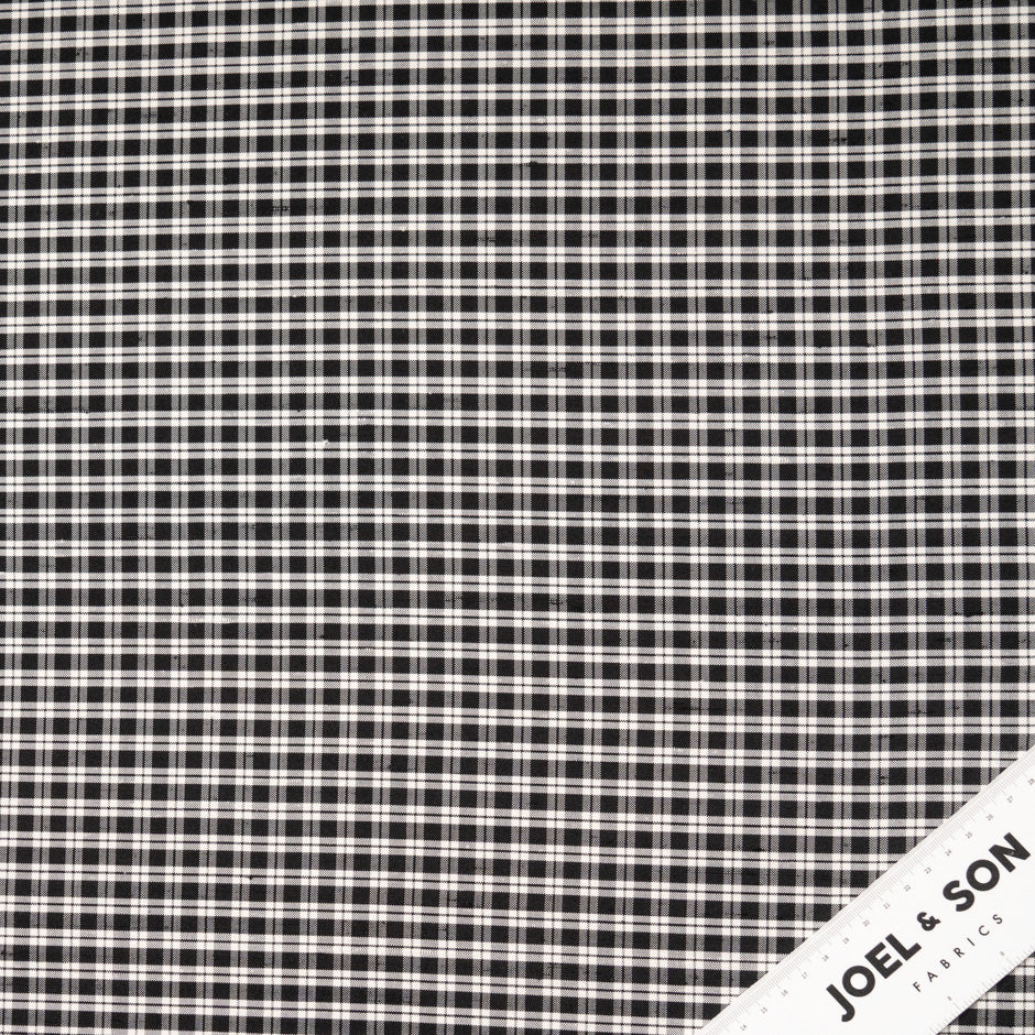 Monochrome Checkered Woven Pure Silk