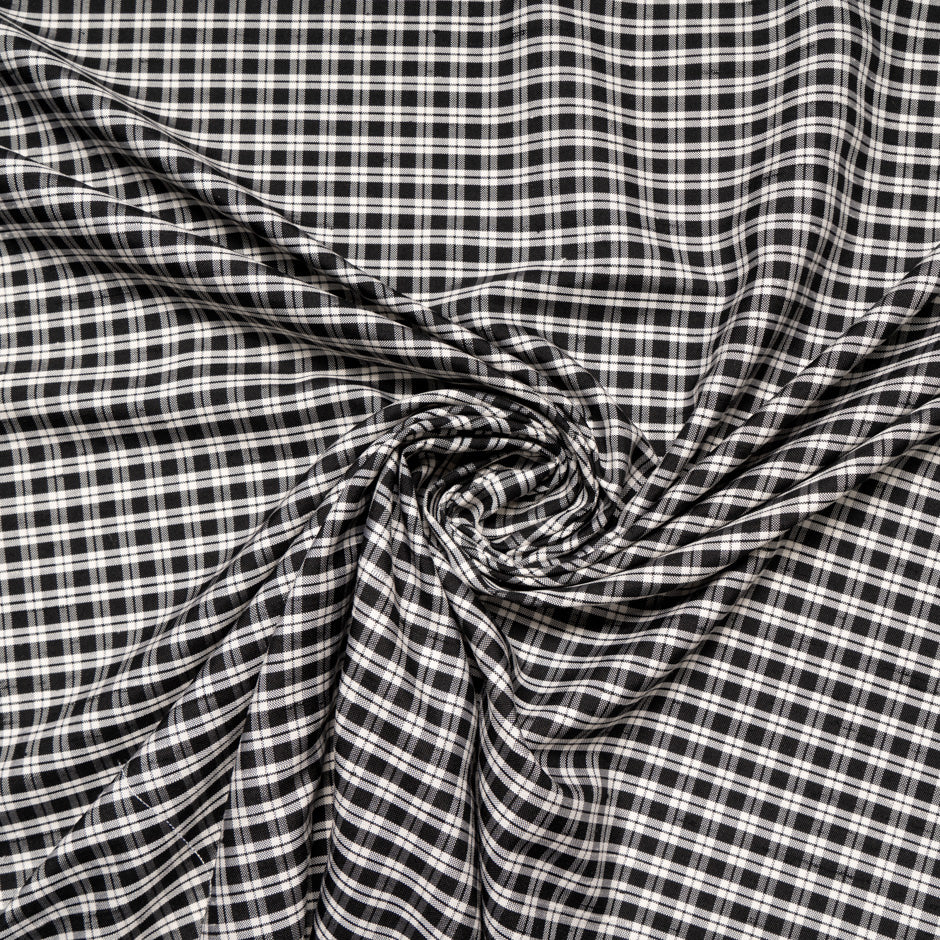Monochrome Checkered Woven Pure Silk