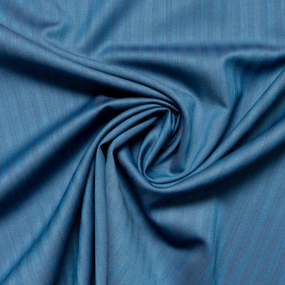 Turquoise/Blue Double-Faced Super 130s Pure Wool Suiting