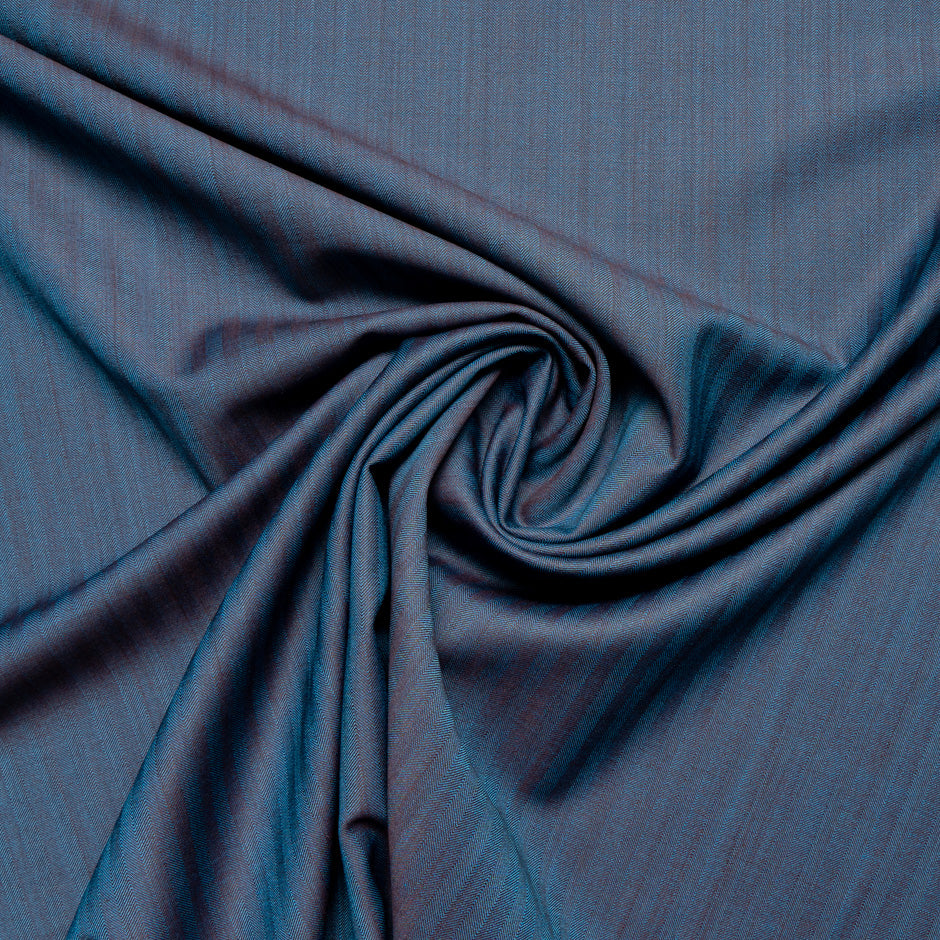 Turquoise/Blue Double-Faced Super 130s Pure Wool Suiting