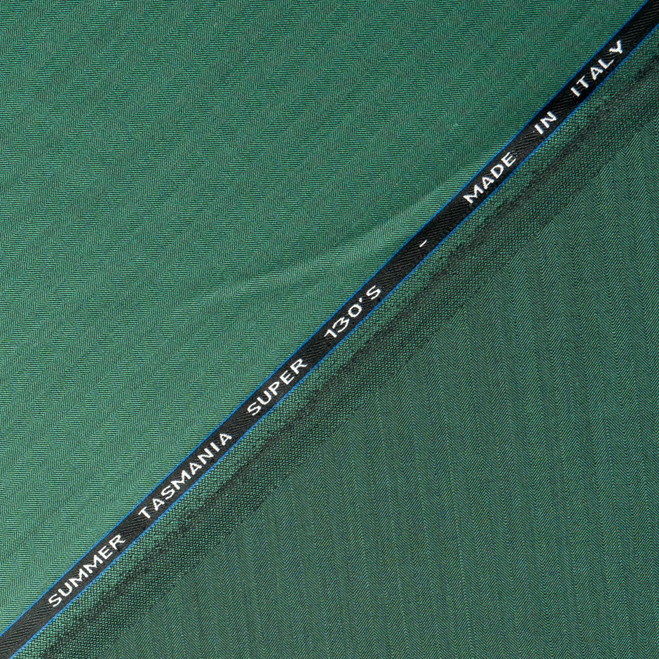 Green Double-Faced Super 130s Pure Wool Suiting