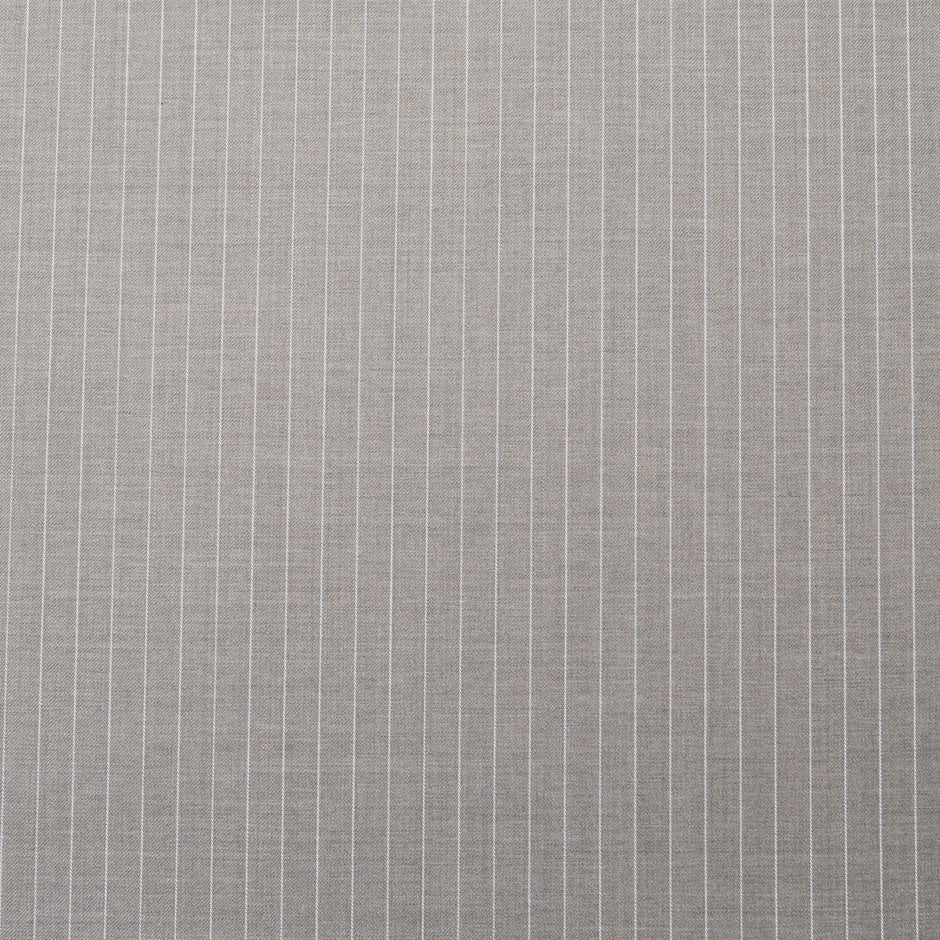 Mid Brown Striped Super 130s Pure Wool Suiting