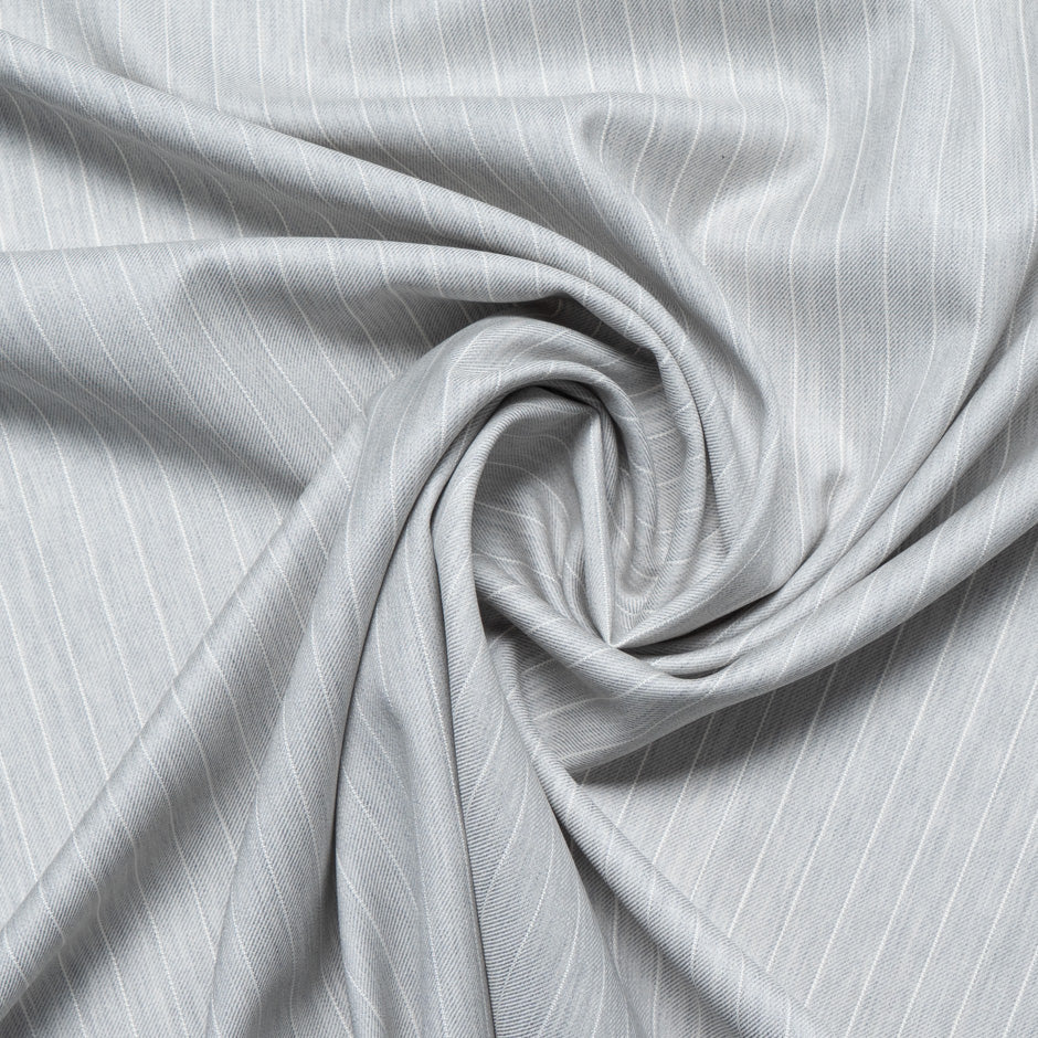 Stone Striped Super 130s Pure Wool Suiting