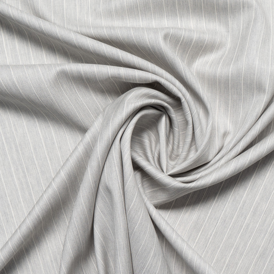 Stone Striped Super 130s Pure Wool Suiting