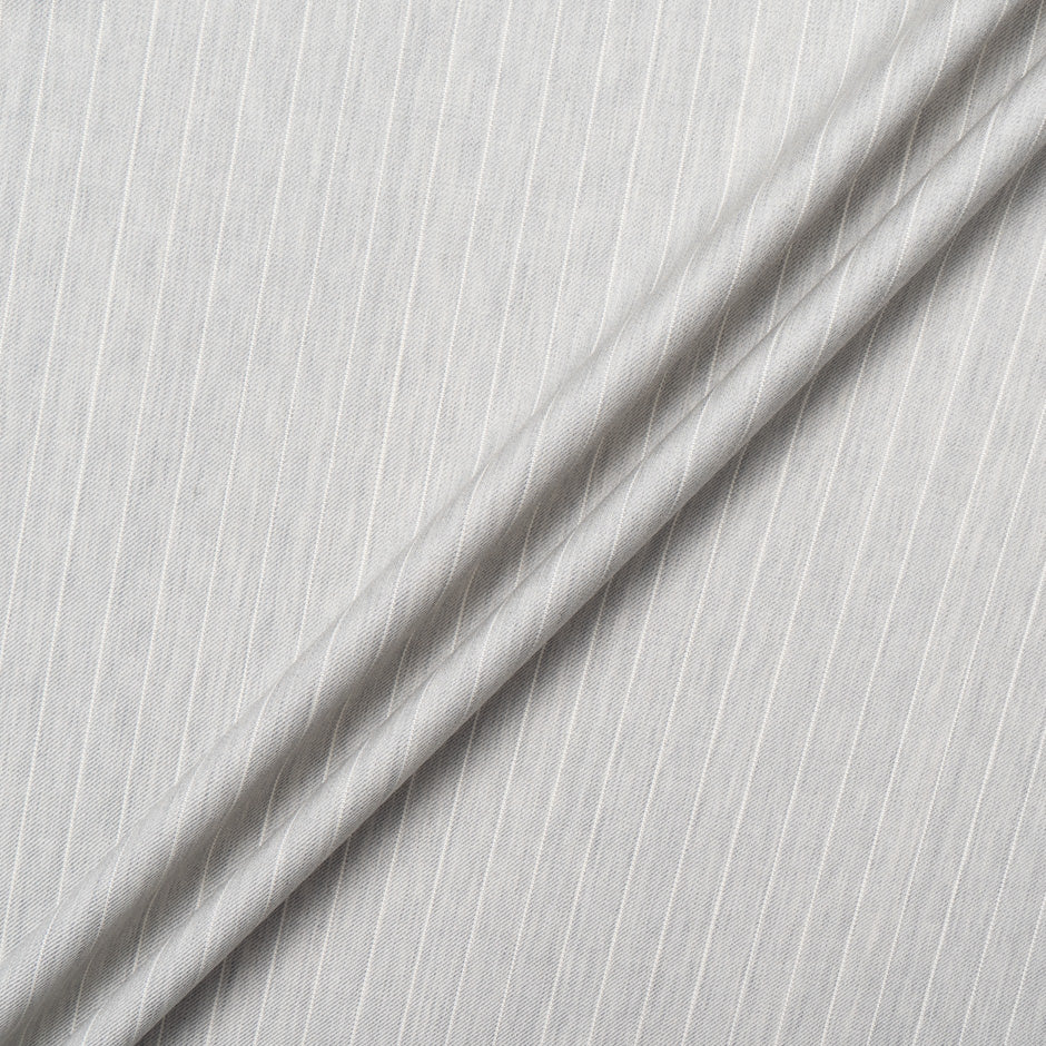 Stone Striped Super 130s Pure Wool Suiting