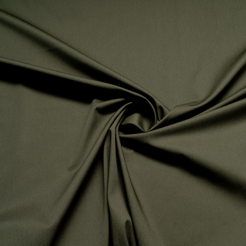 Dark Olive Green Stretch Cotton
