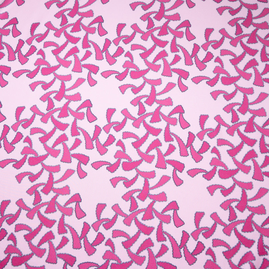 Pink Two-Tone Patterned Silk Twill