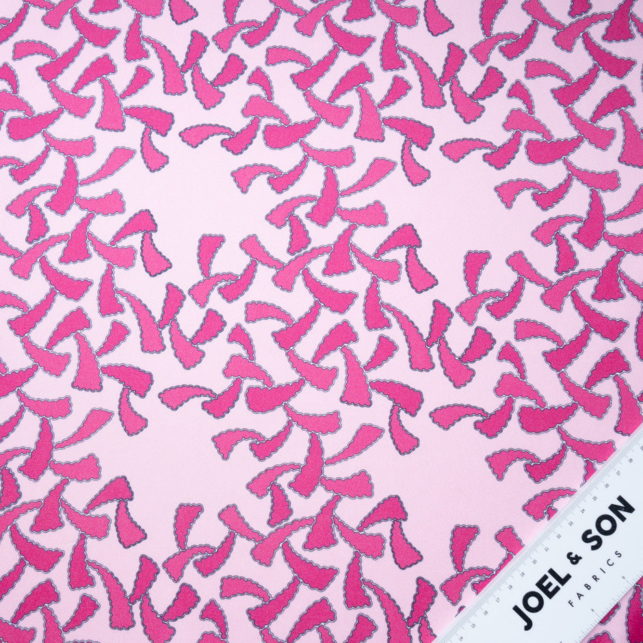 Pink Two-Tone Patterned Silk Twill