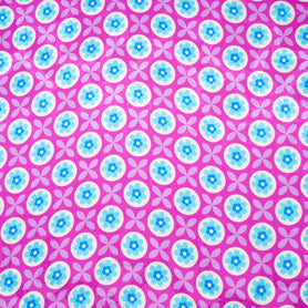 Geometric Floral Printed Fuchsia Silk Jacquard