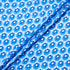 Blue Geo Retro Floral Printed Silk Jacquard