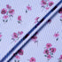 Pink Pansy Printed Blue Cotton Blend