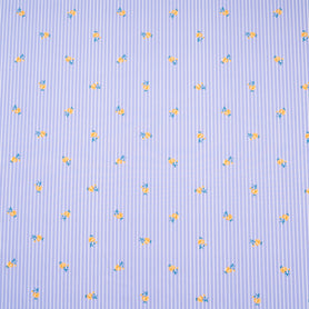 Striped & Yellow Floral Lilac Superfine Cotton