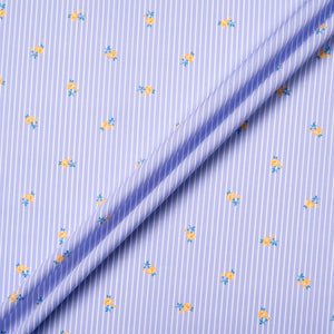 Striped & Yellow Floral Lilac Superfine Cotton
