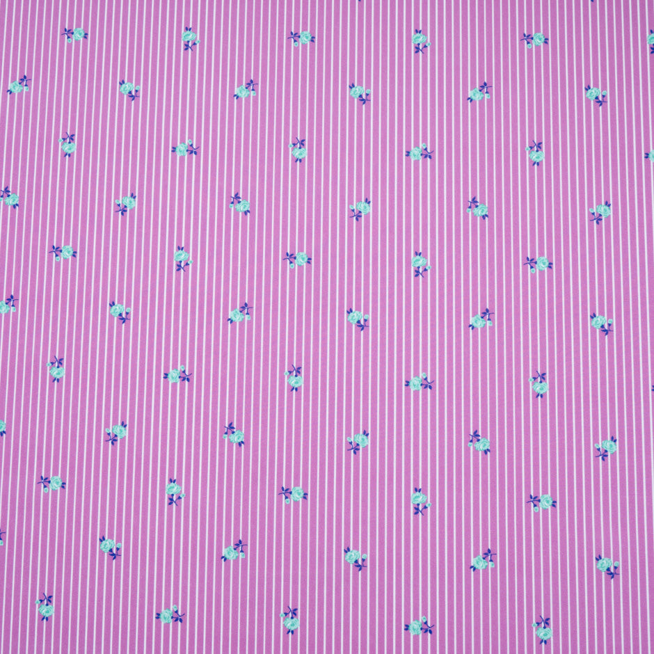 Green Floral Striped Pink Superfine Cotton