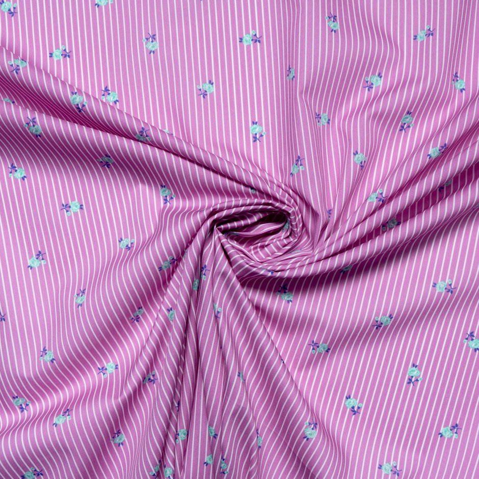 Green Floral Striped Pink Superfine Cotton