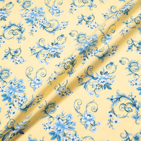 Blue Floral Printed Soft Yellow Superfine Cotton