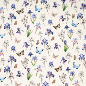 Blue & Purple Butterfly & Floral Printed Pure Cotton