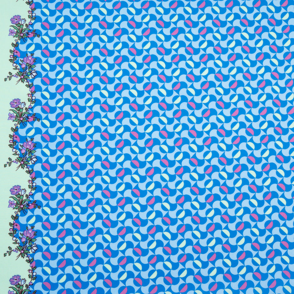 Blue Two-Tone Geometric Printed Pure Cotton