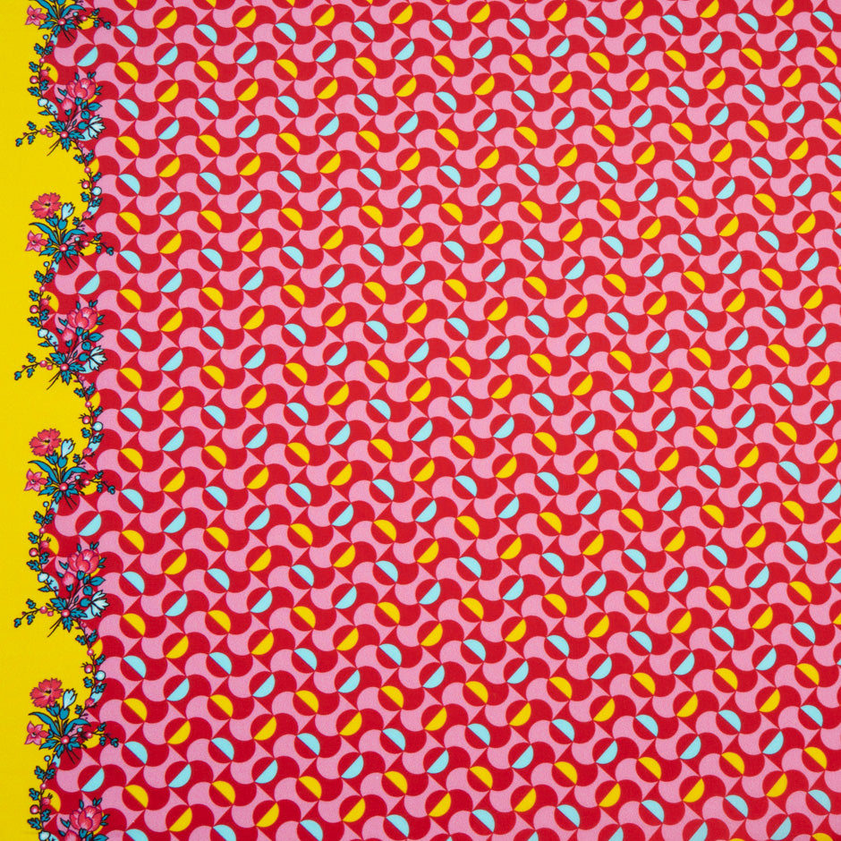 Red & Pink Geometric Printed Pure Cotton