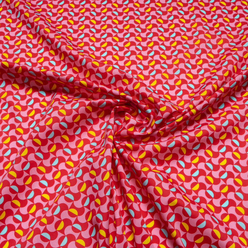 Red & Pink Geometric Printed Pure Cotton