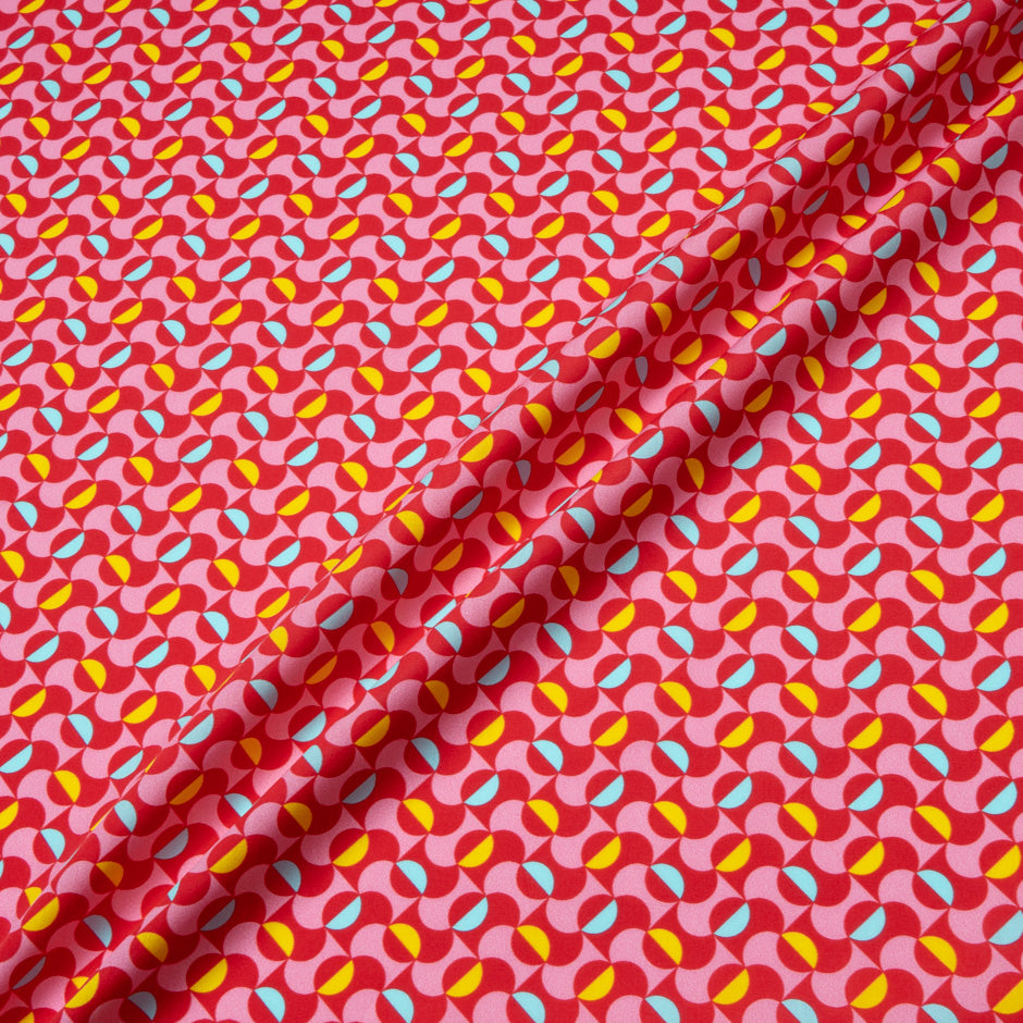 Red & Pink Geometric Printed Pure Cotton