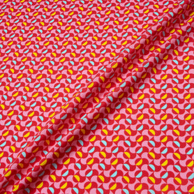 Red & Pink Geometric Printed Pure Cotton