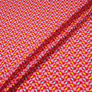 Red & Pink Geometric Printed Pure Cotton