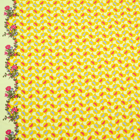 Yellow Two-Tone Geometric Printed Pure Cotton