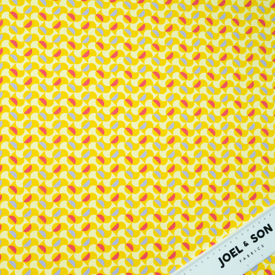 Yellow Two-Tone Geometric Printed Pure Cotton