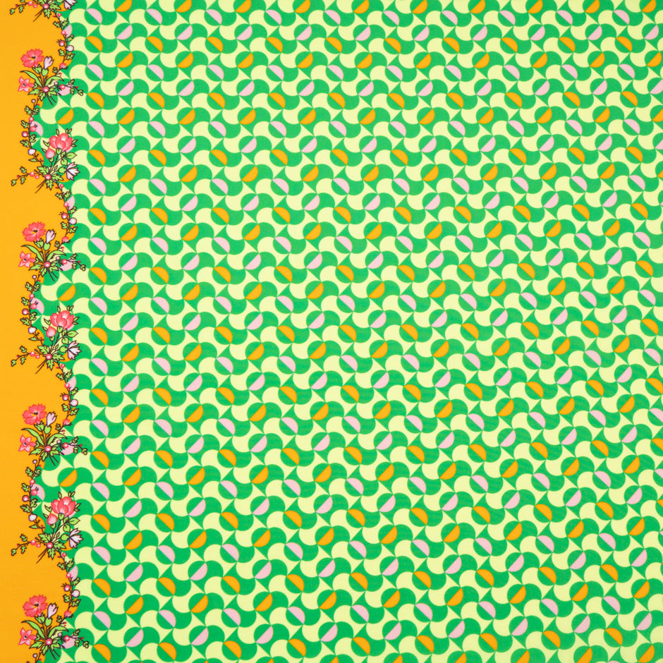 Green Two-Tone Geometric Printed Pure Cotton