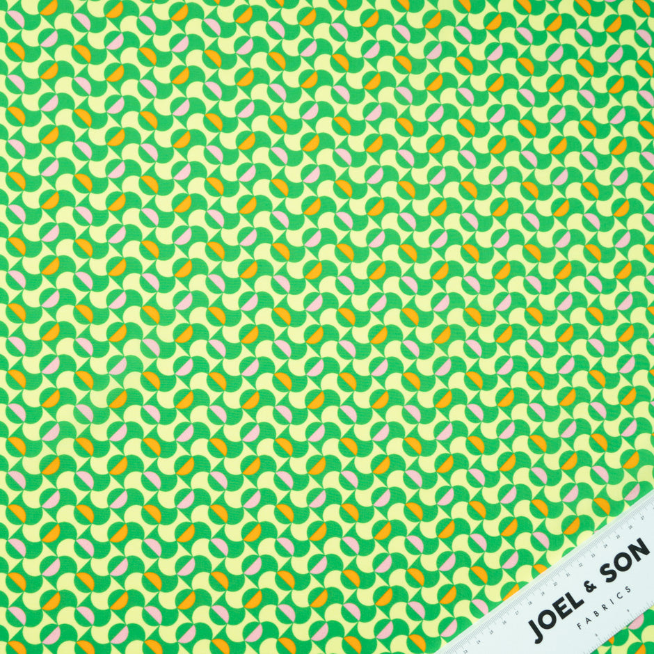 Green Two-Tone Geometric Printed Pure Cotton