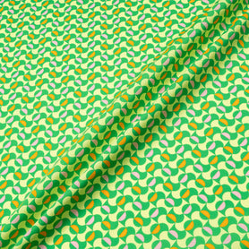 Green Two-Tone Geometric Printed Pure Cotton